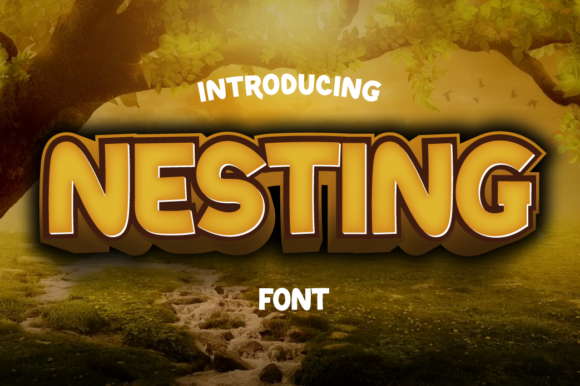 Nesting: A Bold and Cartoon-Like Display Font for Editorial Design